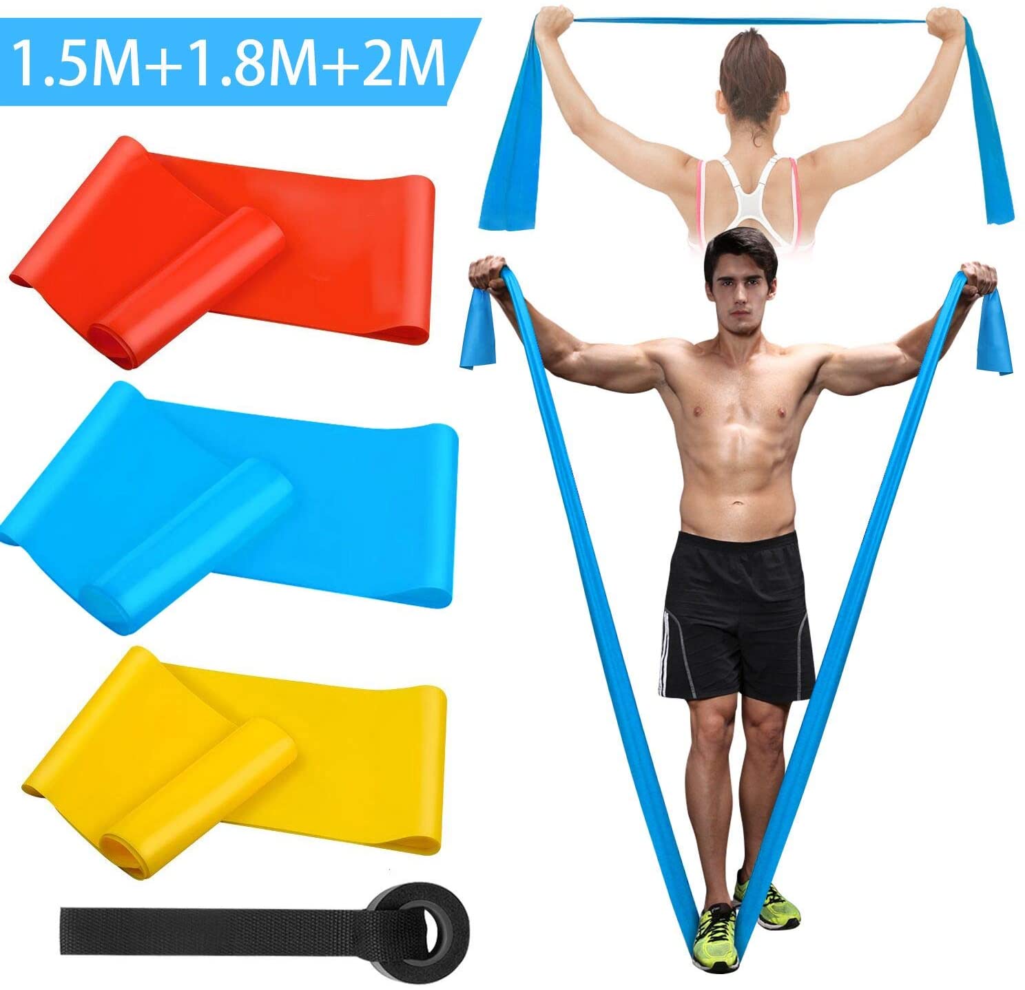 Sports Equipment Supplies - Pita Kebugaran Elastis 3 Buah Pita