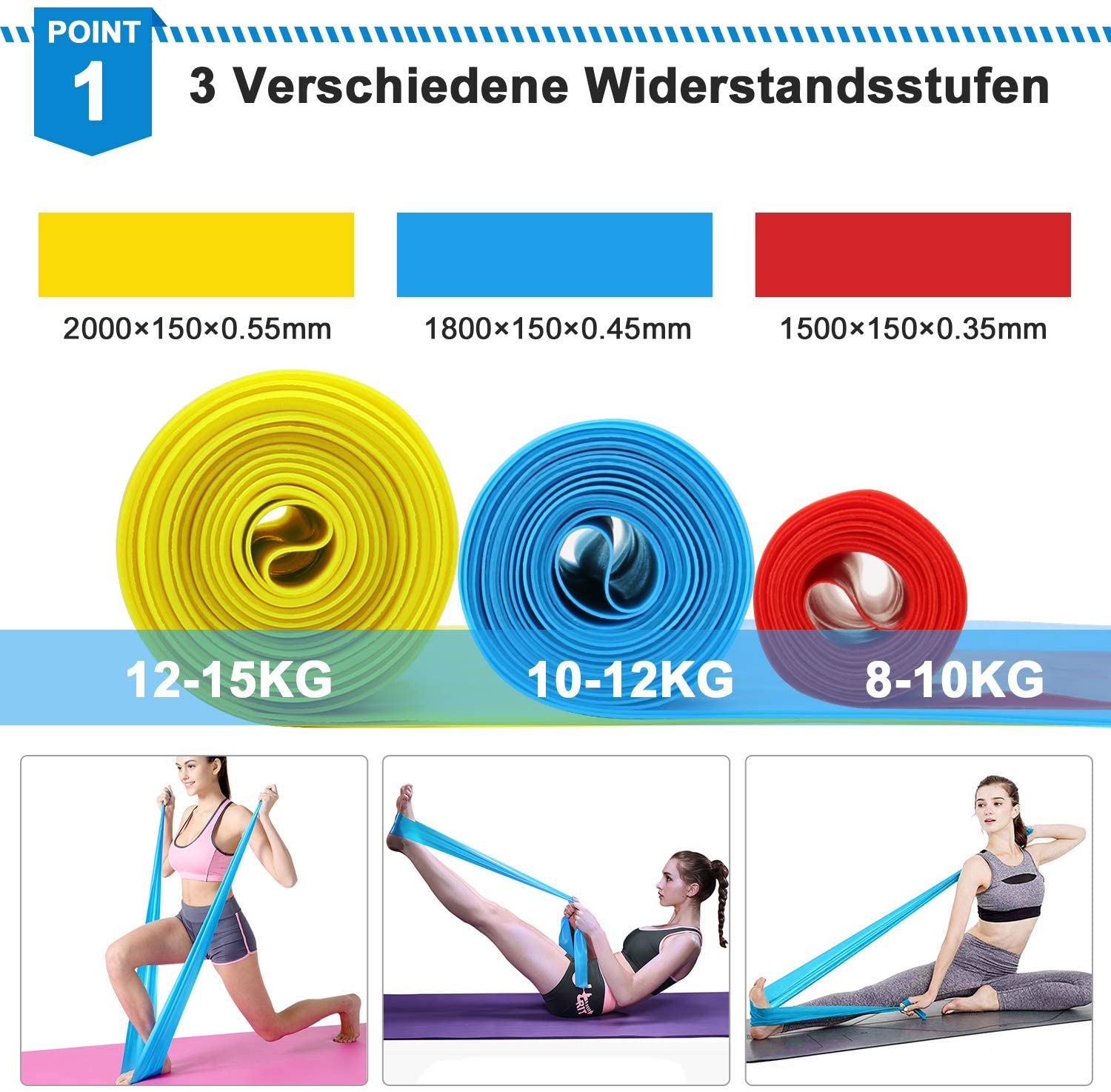 Pita Kebugaran Elastis 3 Buah  - Sports Equipment Supplies ulasan dan harga