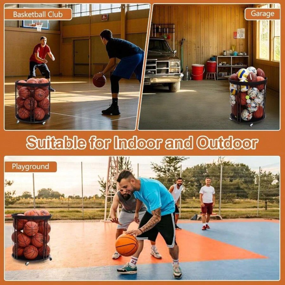Troli Penyimpanan Bola Tahan B - Sports Equipment Basketball ulasan dan harga