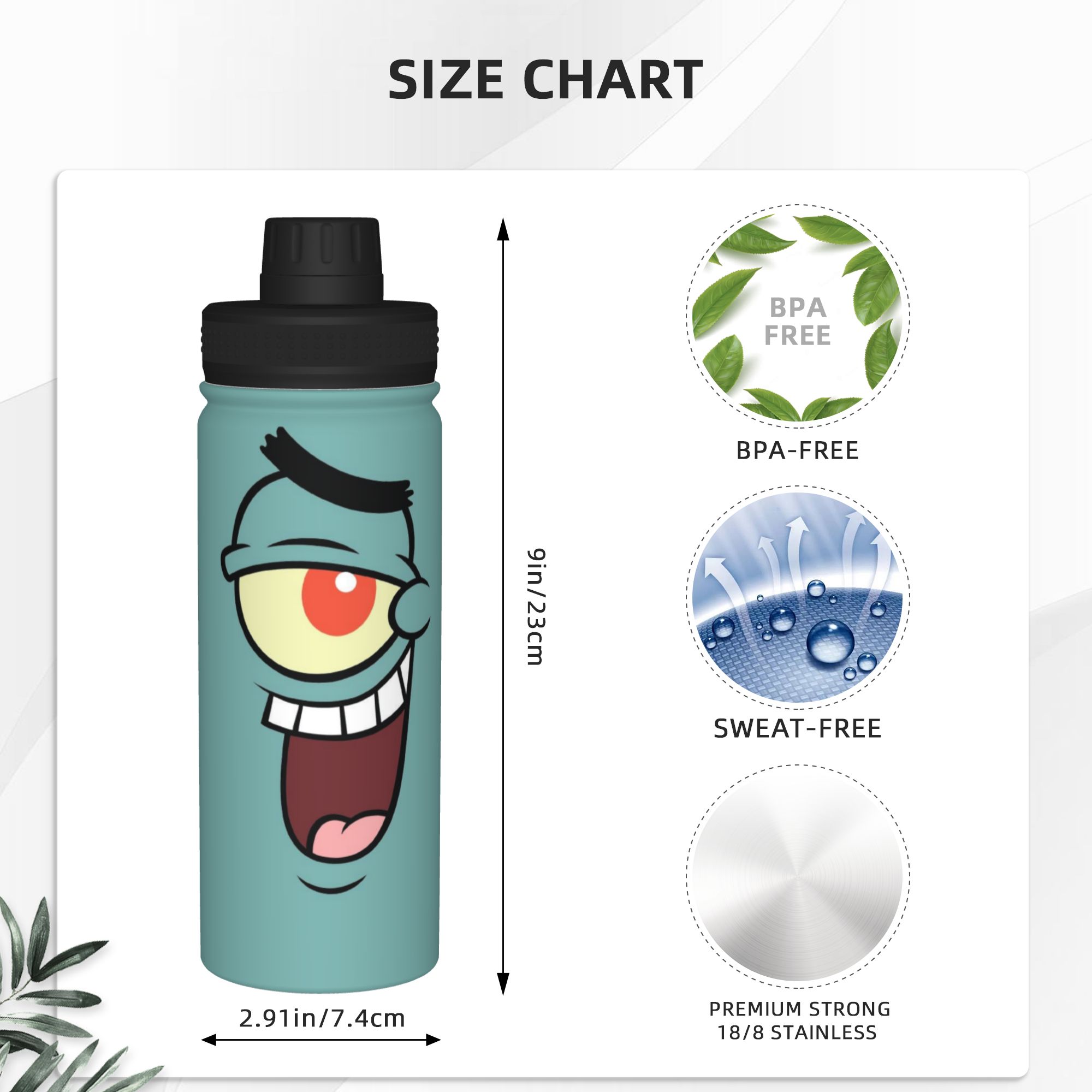 Botol Minum Termos Spongebob 1 - Sports Water Bottle Insulated ulasan dan harga