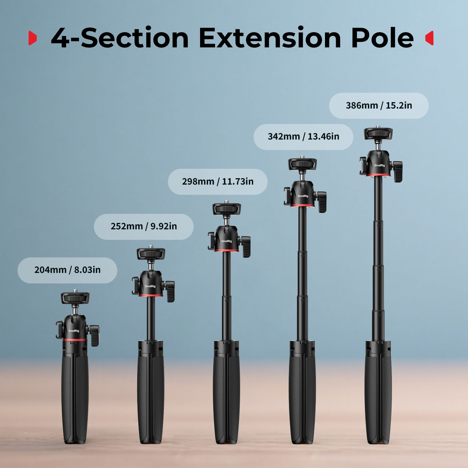 Tripod Vlog SmallRig VT-15 Ben - Lacrosse Stick Head ulasan dan harga